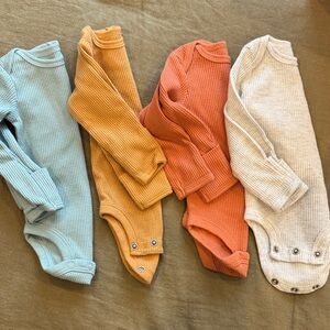 Carter's Colorful Bodysuit Set - Blue, Orange, Cream